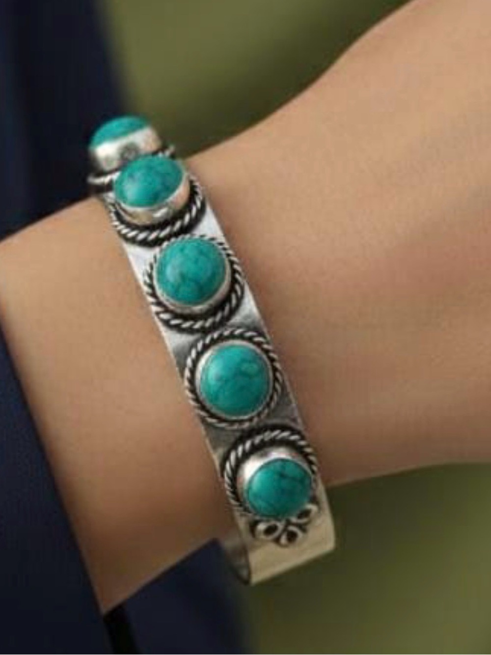 925 Turquoise Stone Silver Necklace, Bracelet & Earring Set and ring gift - Picture 2 of 6